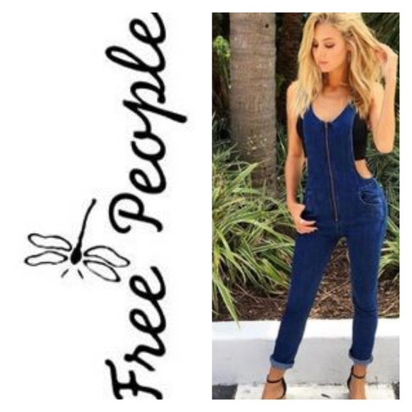 Free People Denim - NWT Free People Jax Blue Denim Jumpsuit